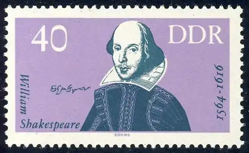 1011 Berühmte Künstler Shakespeare 40 Pf **