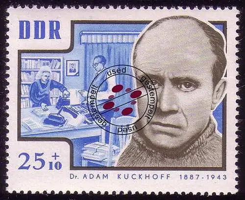 1018 Antifaschisten Kuckhoff 25+10 Pf, gestempelt O