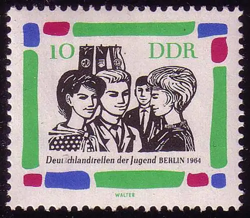 1022 Deutschlandtreffen der Jugend 10 Pf **