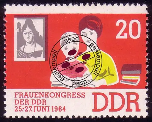 1030 Frauenkongress Frau mit Kind 20 Pf, gestempelt O