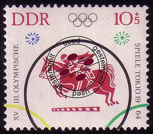 1040 Olymp. Sommerspiele Springreiten 10+5 Pf O