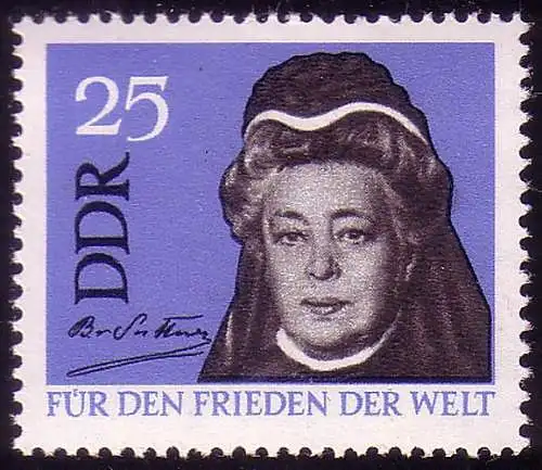 1050  Für den Weltfrieden von Suttner 25 Pf, postfrisch **