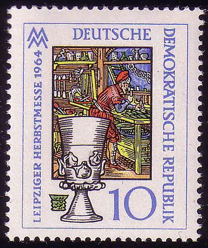 1052 Leipziger Herbstmesse 10 Pf, postfrisch **