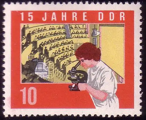 1061A DDR étudiante 10 Pf, dancé, **