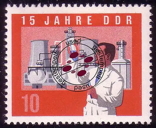 1064A DDR Chemiker 10 Pf, gezähnt, O gestempelt