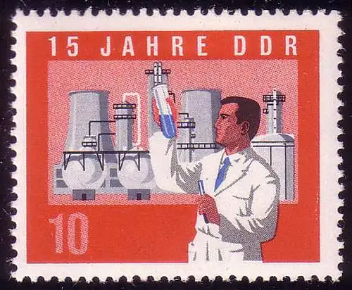 1064A DDR Chemiker 10 Pf, gezähnt, **