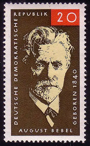1089 August Bebel 20 Pf **