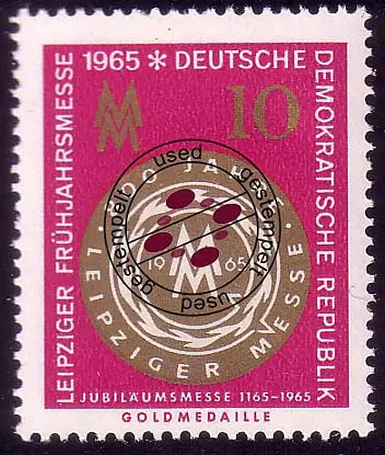 1090 Leipziger Printemps 10 Pf O Tamponné