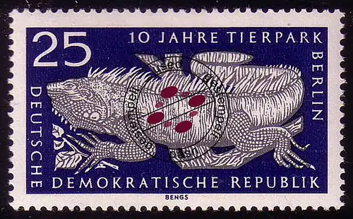 1094 Tierpark Berlin Gris iguane 25 Pf O Tamponné