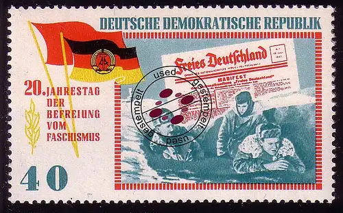 1107 Libération du fascisme 40 Pf O Tamponné