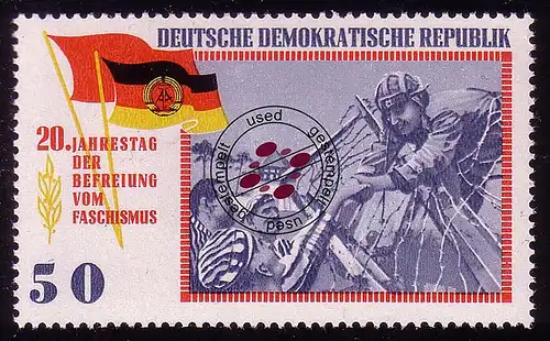 1108 Libération du fascisme 50 Pf O Tamponné