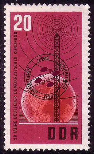 1111 20 Jahre Rundfunk 20 Pf O gestempelt