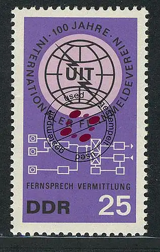 1114 100 ans UIT 25 Pf O Tamponné