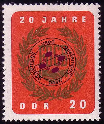 1115 20 Jahre FDGB 20 Pf O gestempelt