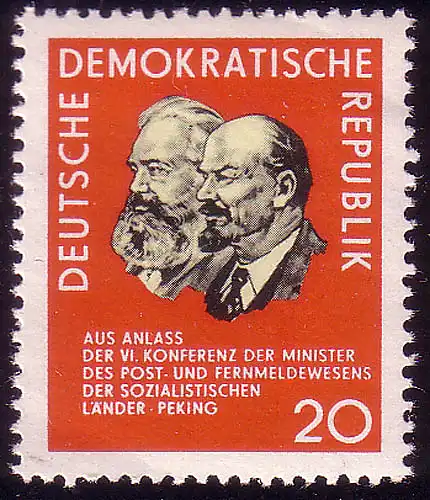 1120 Ministerkonferenz 20 Pf Marx / Lenin ** postfrisch