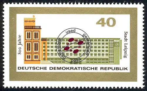 1128 800 Jahre Leipzig Oper/Post 40 Pf O gestempelt
