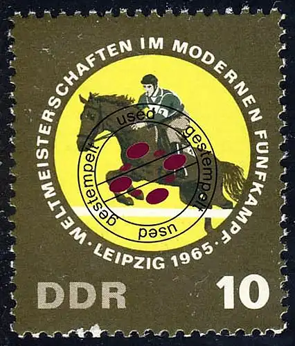 1133 Coupe du Monde à cinq combats saut 10 Pf O Tamponné