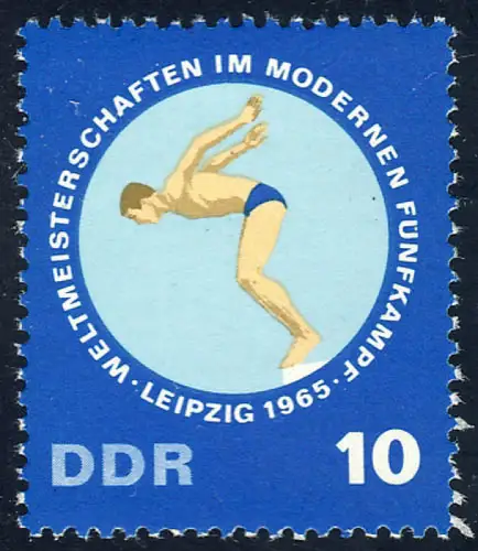 1136 Fünfkampf-WM Freistil-Schwimmen 10 Pf **