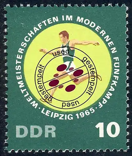 1137 Fünfkampf-WM Geländelauf 10 Pf O gestempelt