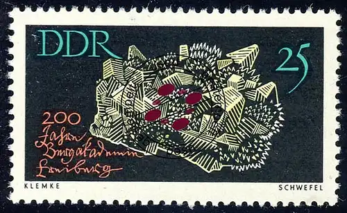 1145 Bergakademie Freiberg Schwefel 25 Pf O gestempelt