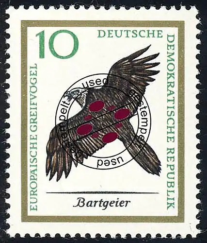 1148 Europ. Greifvögel Bart-/Lämmergeier 10 Pf O gestempelt