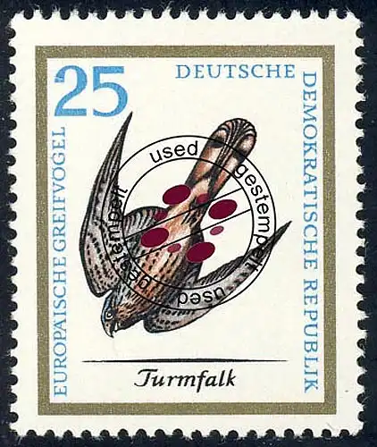 1150 Europ. Greifvögel Turmfalke 25 Pf O gestempelt