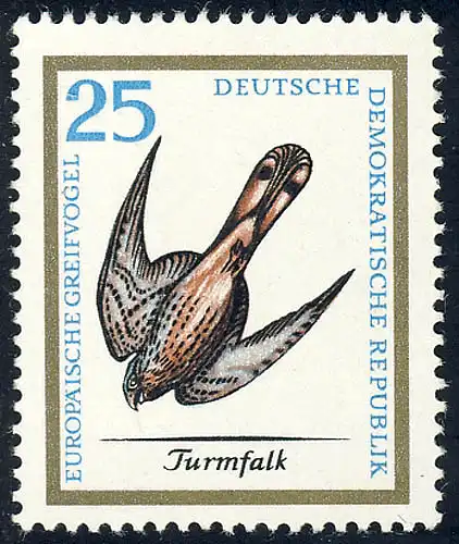 1150 Europ. Greifvögel Turmfalke 25 Pf **