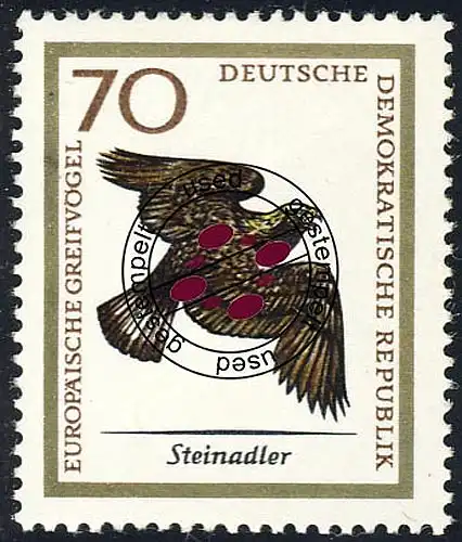 1152 Europ. Greifvögel Steinadler 70 Pf O gestempelt