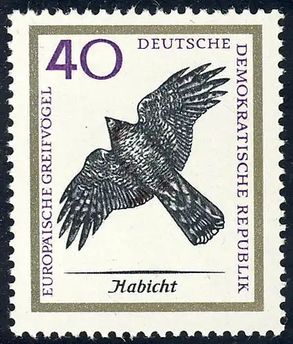 1151 Europ. Greifvögel Habicht 40 Pf **