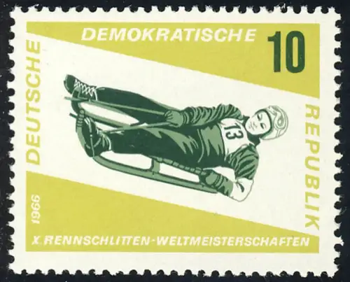1156 Rennrodel-WM Damen-Einsitzer 10 Pf **