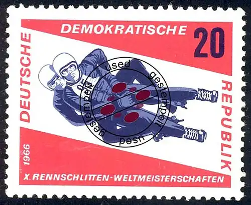 1157 Rennodel-WM siège double pour hommes 20 Pf O tamponné