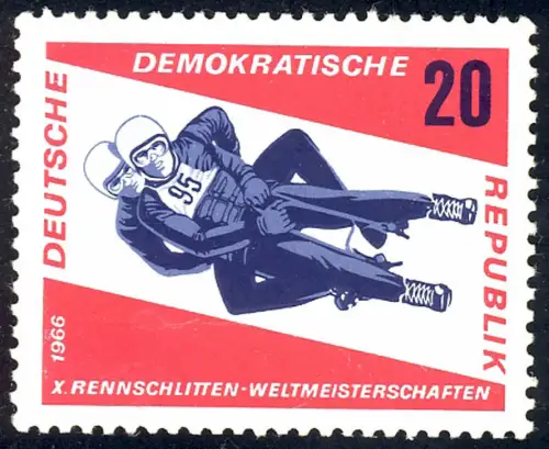 1157 Rennrodel-WM Herren-Doppelsitzer 20 Pf **