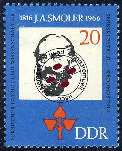 1165 Jan Arnost Smoler 20 Pf O Tamponné