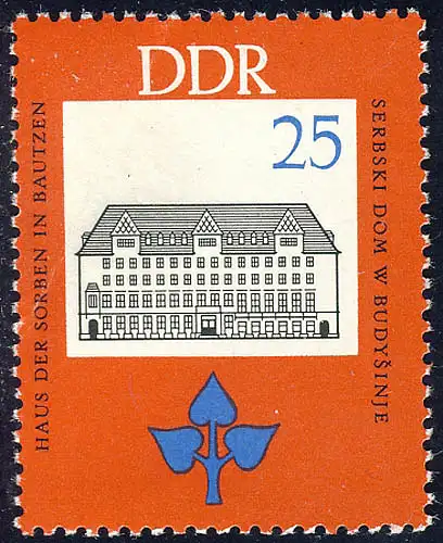 1166 Smoler / Haus der Sorben, 25 Pf ** postfrisch