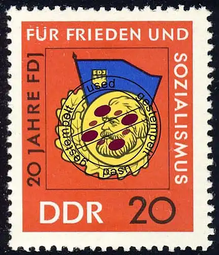 1167 20 Jahre FDJ 20 Pf O gestempelt