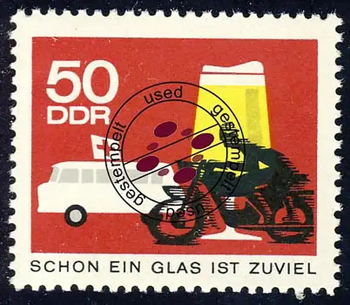 1172 Sicherheit im Straßenverkehr 50 Pf O gestempelt