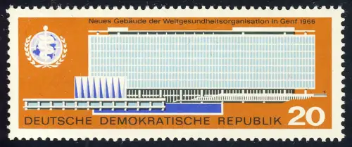 1178 Einweihung Verwaltungsgebäude WHO 20 Pf **
