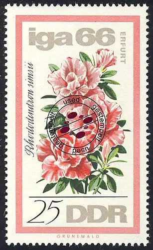 1190 IGA Indien Azalee 25 Pf O Tamponné