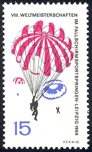 1194 WM Fallschirmspringen Gruppensprung 15 Pf **