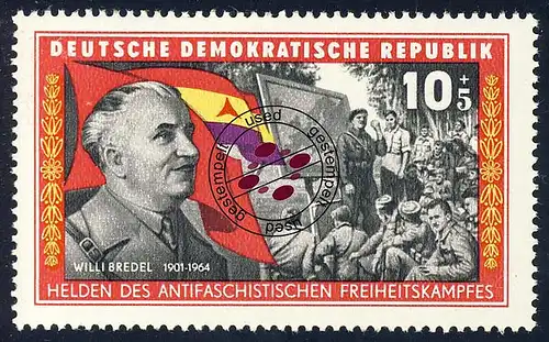 1197 Brigadenkämpfer Bredel 10+5 Pf O gestempelt