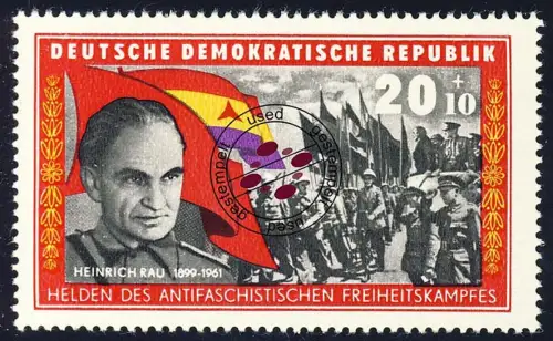 1199 Brigadenkämpfer Rau 20+10 Pf, sauber gestempelt O