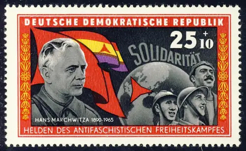 1200 Brigade combattant Marchwitza 25+10 Pf ** post-fraîchissement