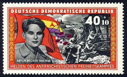 1201 Brigadenkämpfer Becker 40+10 Pf O gestempelt