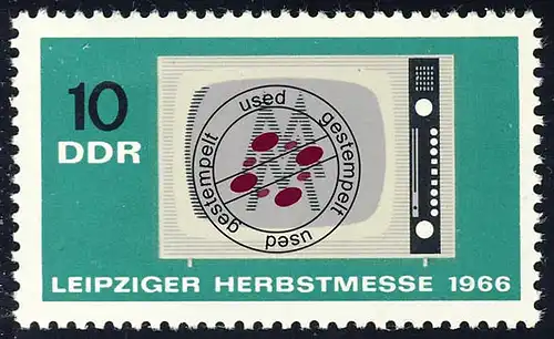 1204 Leipziger Automne Foire Télévision 10 Pf O Tamponné