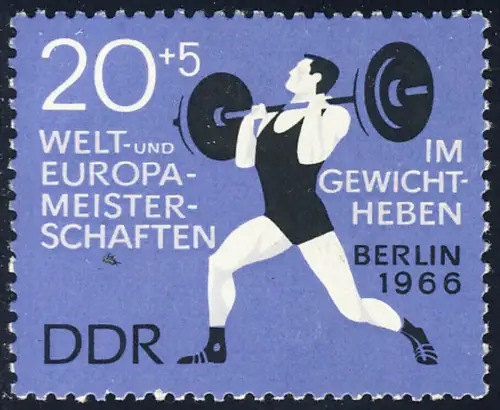 1211 WM/EM Gewichtheben  Stoßen 20+5 Pf ** postfrisch