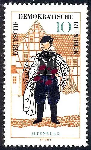 1215 Volksschönen Altenburg 10 Pf O Tamponné