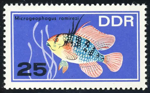 1225 Poissons d'ornement Papillons Bar à pap 25 Pf **