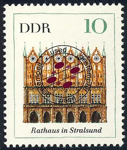 1246 Bauwerke Rathaus Stralsund 10 Pf O gestempelt