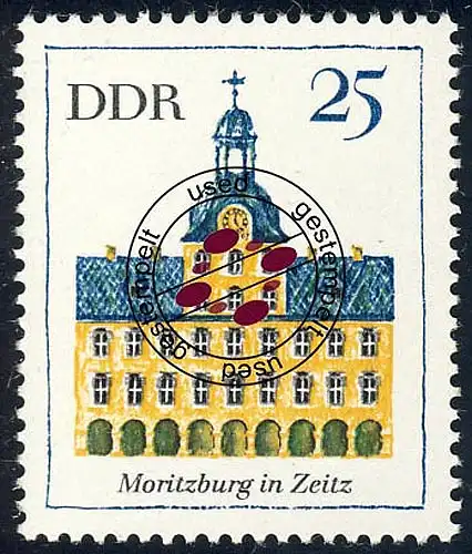 1249 Bauwerke Schloß Moritzburg 25 Pf O gestempelt