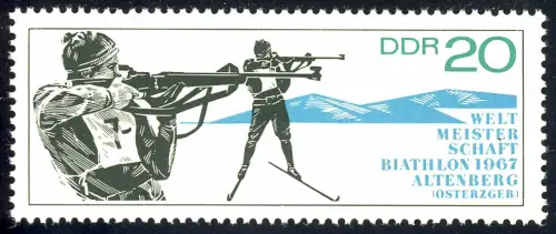 1252 Biathlon-WM Stehend-Schießen 20 Pf ** postfrisch